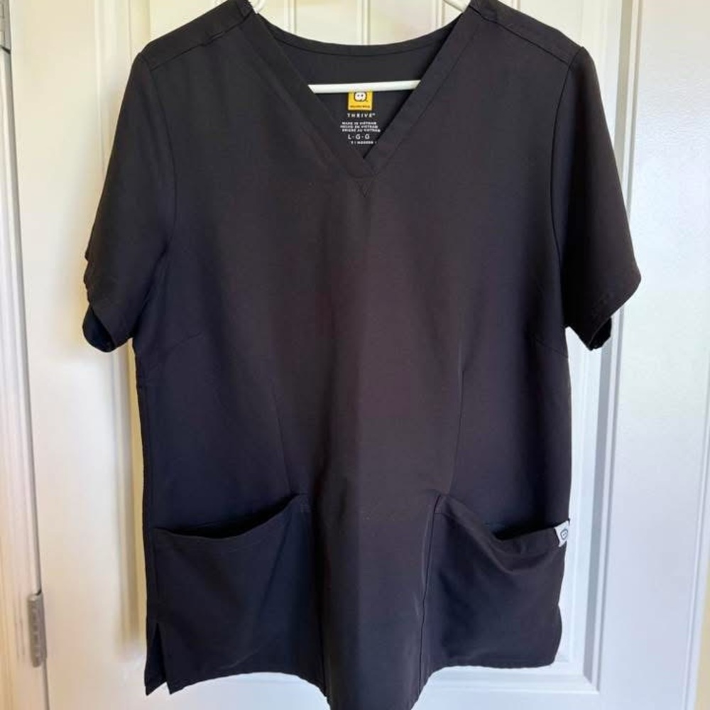 WonderWink Black Short Sleeve Top